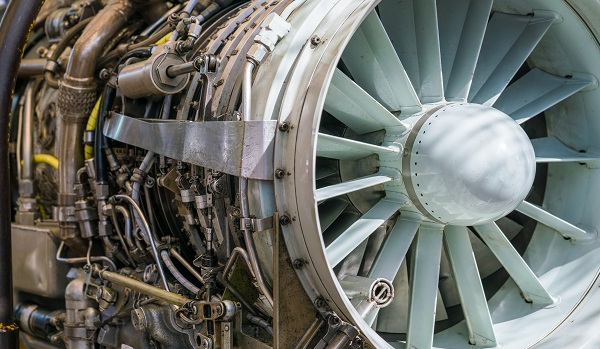 Jet engine inside - Airplane gas turbine engine